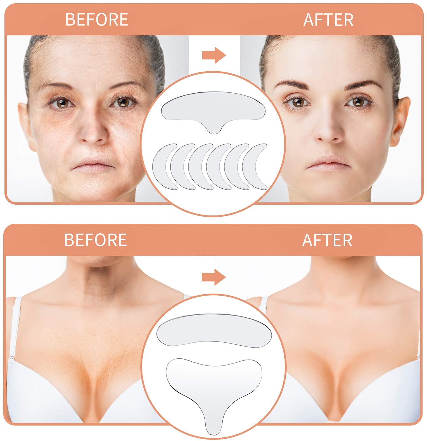 Parches Faciales Antiedad Antiarrugas Reafirmantes Blanqueamiento