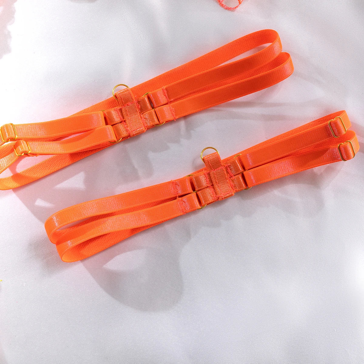 Neon Orange Lace Lingerie Set