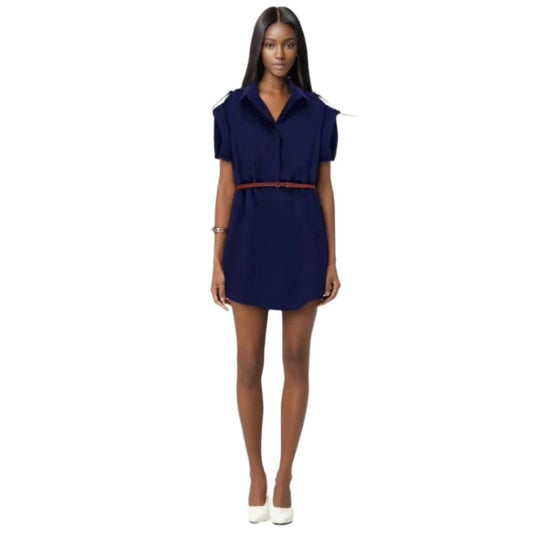 Women's Casual Short Sleeve Dress with Chinffon Belt