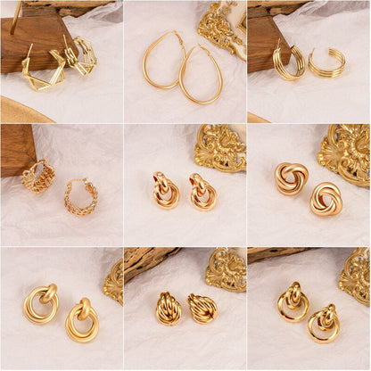 Aretes Dorados Estilo Vintage