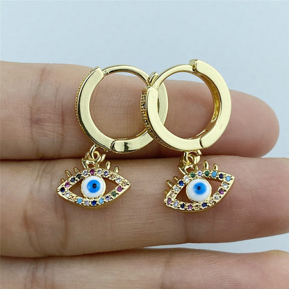 Aretes de Aro Ojo Turco Arcadas de Ojo Turco