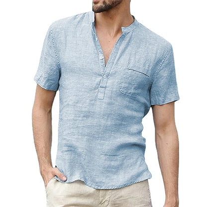 Camisa para Hombre de Algodón y Lino desde Talla S-3XL