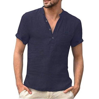 Camisa para Hombre de Algodón y Lino desde Talla S-3XL