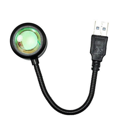 Luz LED USB Sunset para Fotografía, Proyector de Arcoíris y Luz de Ambiente Nocturna, Ideal para Autofotos y Proyecciones en Pared