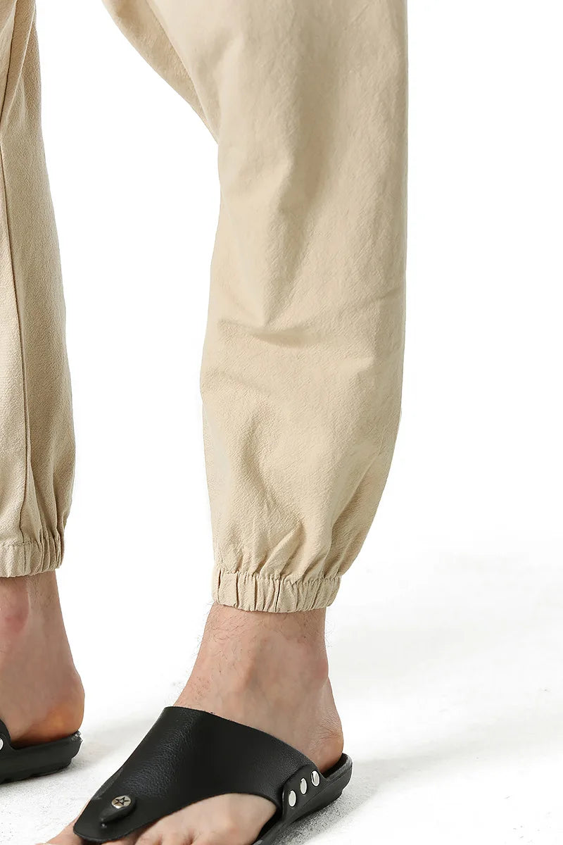 Pantalones para Hombre de Algodón y Lino de Harem Tuluminati Pierna Ancha