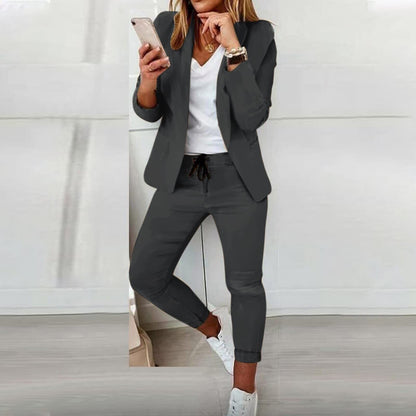 Conjunto de Chaqueta y Pantalón para Mujer de Blazer y Pantalones Casuales