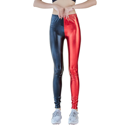 Leggings de Cuero Sintético para Mujer: Pantalones Ajustados Metálicos y Sensuales para Fiestas, Clubes y Baile.