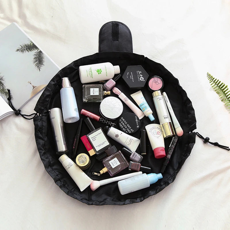 Bolsa de cosméticos con cordón para mujer, neceser de viaje, organizador de maquillaje