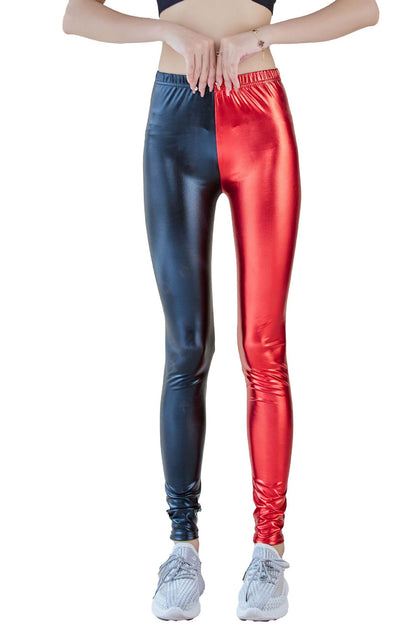 Leggings de Cuero Sintético para Mujer: Pantalones Ajustados Metálicos y Sensuales para Fiestas, Clubes y Baile.