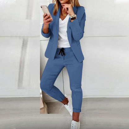 Conjunto de Chaqueta y Pantalón para Mujer de Blazer y Pantalones Casuales