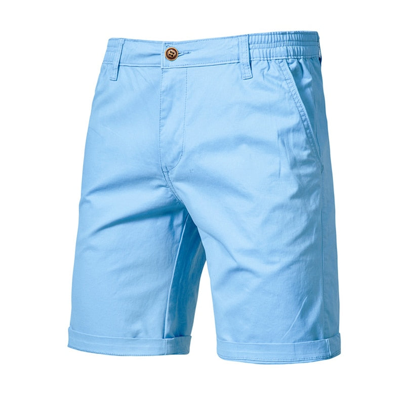 Shorts de Algodón 100% Sólidos para Hombre: Calidad Premium, Ideales para Verano