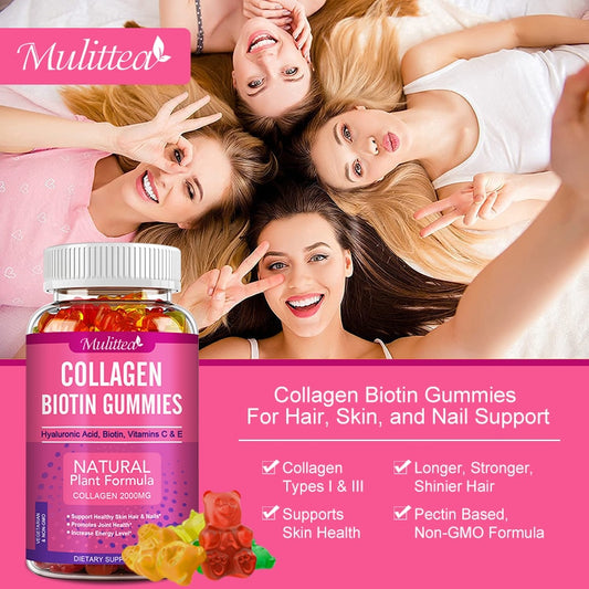 Collagen and Biotin Gummies with Vitamins C and E