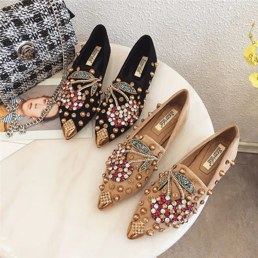 Women's Flat Shoes with Decoration and Details