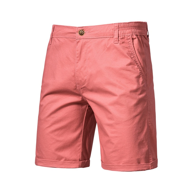 Shorts de Algodón 100% Sólidos para Hombre: Calidad Premium, Ideales para Verano