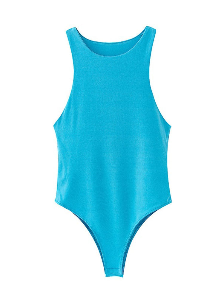 Bodysuits Ajustados para Mujer en Colores Sólidos