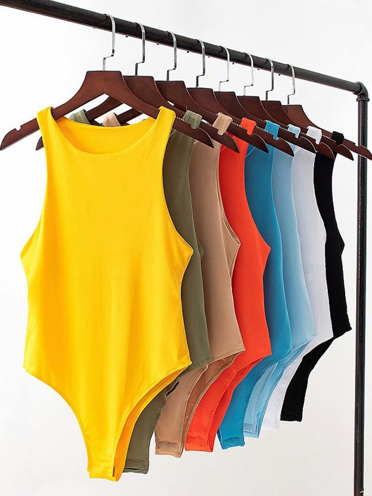 Bodysuits Ajustados para Mujer en Colores Sólidos